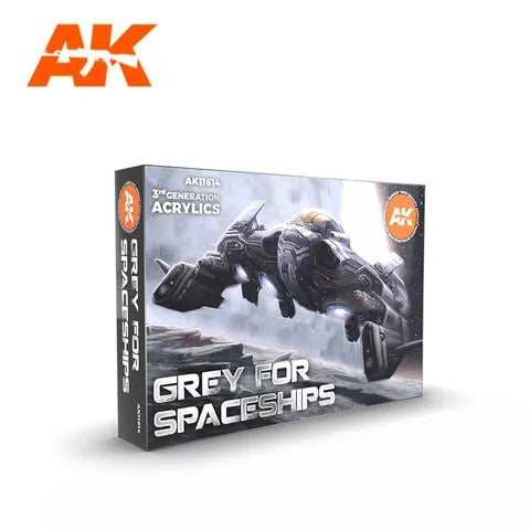 AK Interactive Acrylic Grey For Spaceships Set