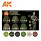 AK Interactive Acrylic MODERN WOODLAND AND FLECKTARN CAMOUFLAGES 3G