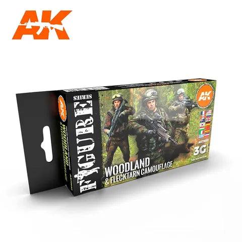 AK Interactive Acrylic MODERN WOODLAND AND FLECKTARN CAMOUFLAGES 3G