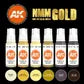 AK Interactive Acrylic Nmm (Non MetallicMetal) Gold Set