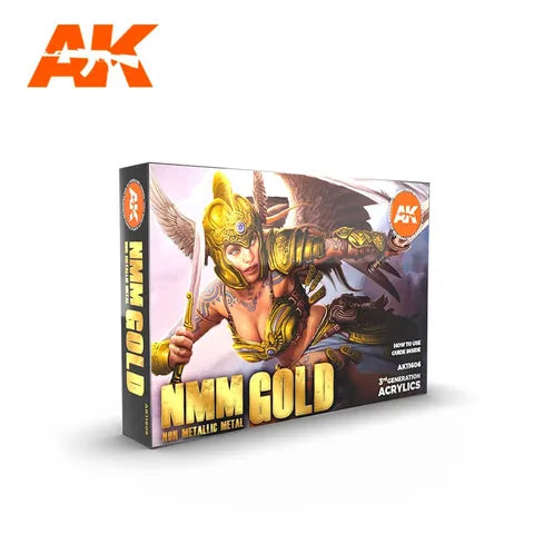 AK Interactive Acrylic Nmm (Non MetallicMetal) Gold Set