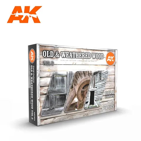 AK Interactive Acrylic OLD & WEATHERED WOOD VOL2 3G