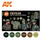 AK Interactive Acrylic VIETNAM GREEN ANDCAMOUFLAGE COLOURS 3G