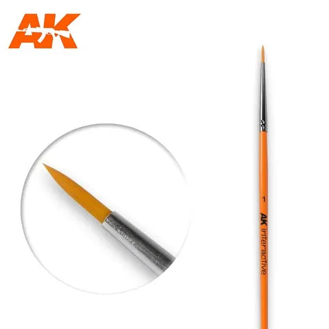 AK Interactive Brush Round Brush 1 Synthetic