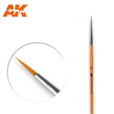 AK Interactive Brush Round Brush 2/0 Synthetic