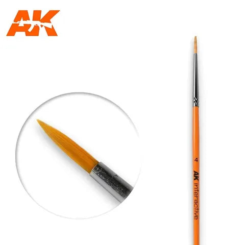 AK Interactive Brush Round Brush 4 Synthetic