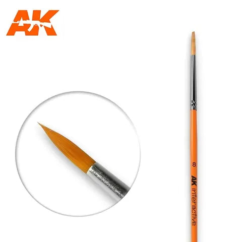 AK Interactive Brush Round Brush 8 Synthetic