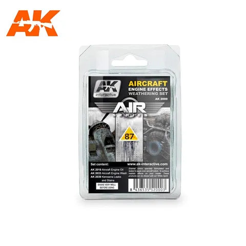 AK INTERACTIVE ENAMEL AIRCRAFT ENGINE WEATHERING SET