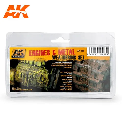 AK INTERACTIVE ENAMEL ENGINES AND METALWEATHERING SET