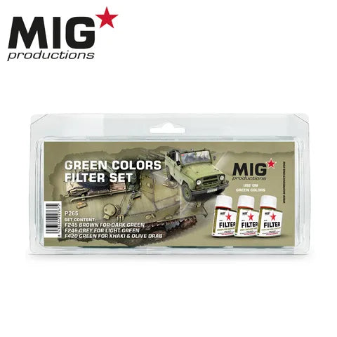 AK Interactive Enamel Green Colours Filter Set