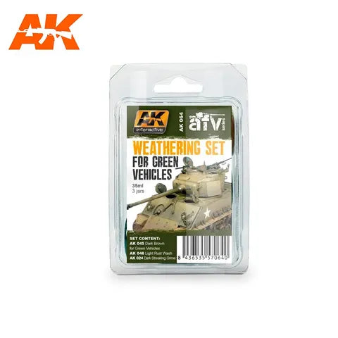 AK INTERACTIVE ENAMEL GREEN VEHICLES WEATHERING SET