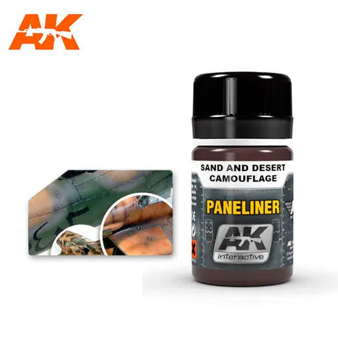 AK Interactive Enamel Paneliner For SandAnd Desert Camouflage 35ml