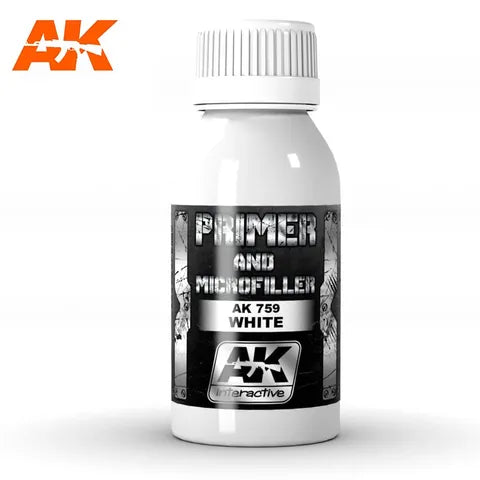 AK Interactive Metallic White Primer AndMicrofiller 100 ml