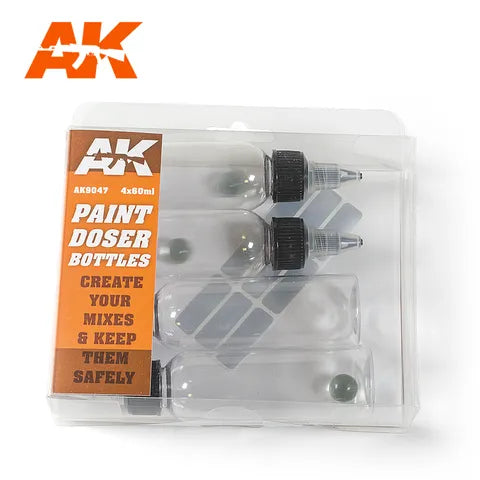 AK Interactive Paint Doser Bottles 4X60ml