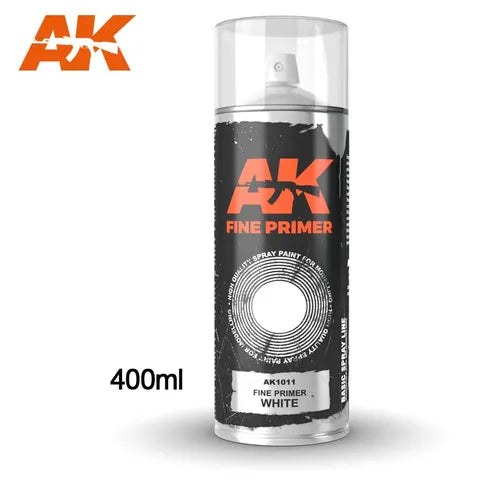 AK INTERACTIVE SPRAYS FINE PRIMER WHITE- SPRAY 400ML