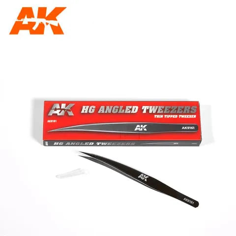 AK Interactive Tools Hg Angled Tweezers01 (Thin Tipped)