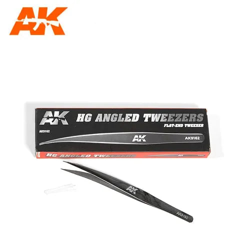 AK Interactive Tools Hg Angled Tweezers02 (Flat-End)