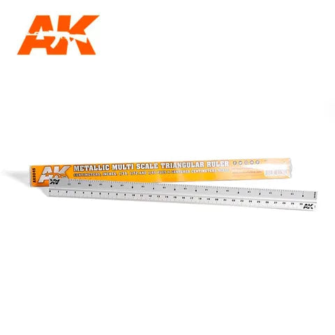 AK Interactive Tools Metallic Multi Scale Triangular Ruler