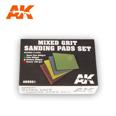 AK Interactive Tools Mixed Grit SandingPads Set 800 Grit.4 Units