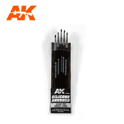 AK Interactive Tools Set Of 5 Silicone Brushes Hard Tip Small