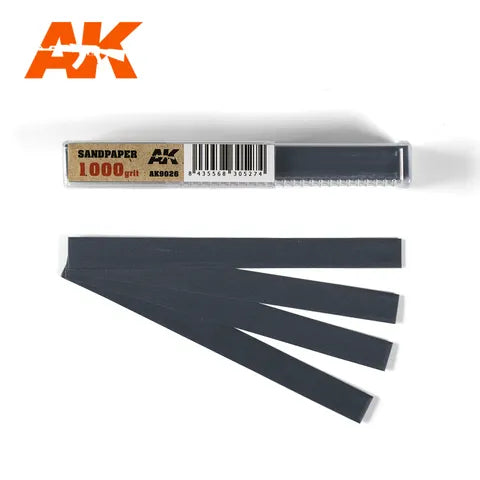 AK Interactive Tools Wet Sandpaper 1000Grit X 50 Units