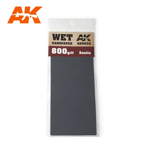 AK Interactive Tools Wet Sandpaper 1000Grit. 3 Units