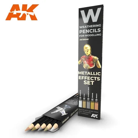 AK INTERACTIVE WATERCOLOR PENCIL SET METALLICS