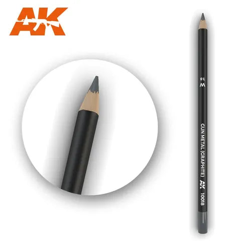 AK INTERACTIVE WATERCOLOUR PENCIL GUN METAL (GRAPHITE)