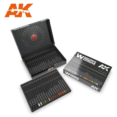 AK INTERACTIVE WEATHERING DELUXE EDITIONBOX (37 WATERPENCIL COLOURS)