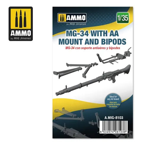 AMMO, 1:35 MG-34 with AA Mount and Bipods