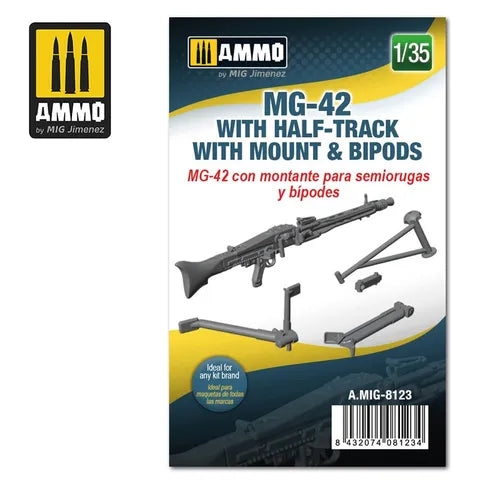 AMMO, 1:35 MG-42 with Half-Track Mount and Bipods