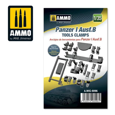 AMMO, 1:35 Panzer I Ausf.B Tools Clamps