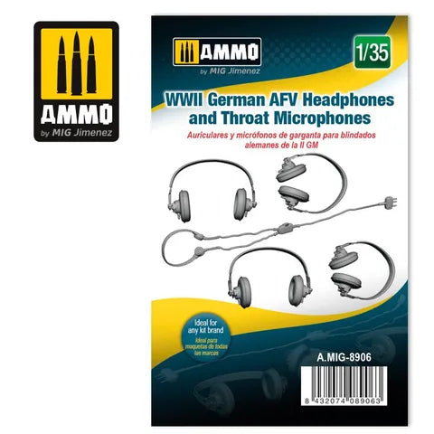 AMMO, 1:35 WWII German AFV Headphones and Throat Microphones