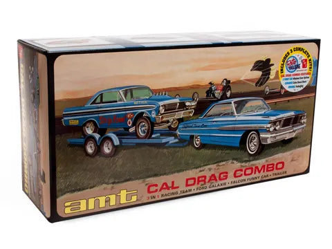 AMT 1:25 Cal Drag Combo 1964 Galaxie, AWB Falcon & Trailer