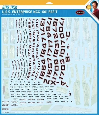 AMT, 1:350 Star Trek U.S.S. Enterprise Refit Aztec Decals
