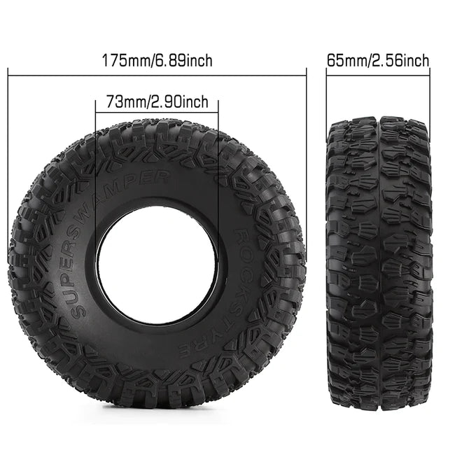 INJORA 2/4PCS 2.9" Soft Rubber Wheel Terrain Tires for 1/6 SCX6