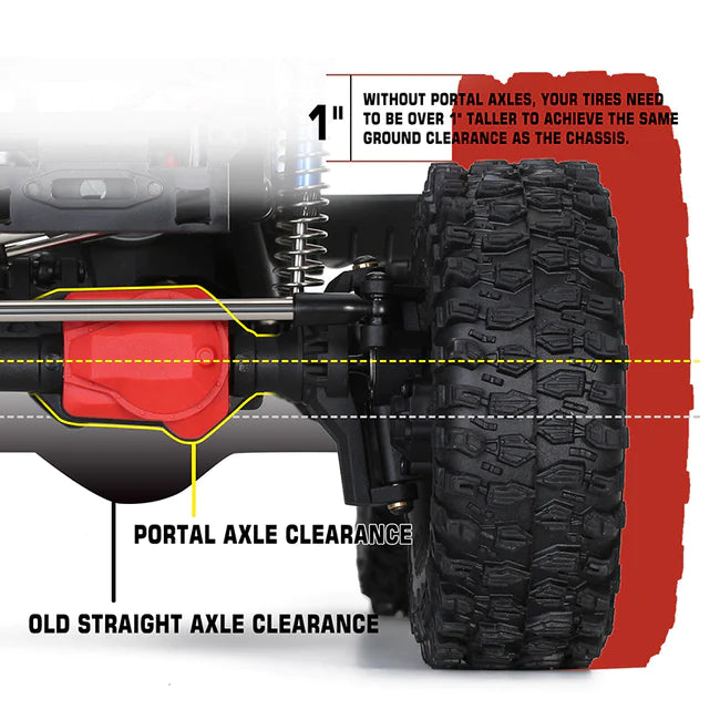 INJORA Complete Front Rear Straight Portal Axles for 1/10 TRX4 (AX-T003 AX-T004)