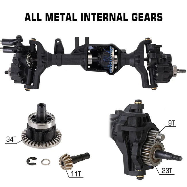 INJORA Complete Front Rear Straight Portal Axles for 1/10 TRX4 (AX-T003 AX-T004)