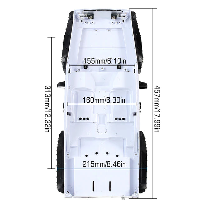 INJORA 313mm 12.32" Jeep Wrangler Unpainted Hard Plastic Body Shell For Axial SCX10 & SCX10 II 90046