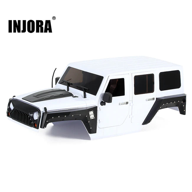 INJORA 313mm 12.32" Jeep Wrangler Unpainted Hard Plastic Body Shell For Axial SCX10 & SCX10 II 90046