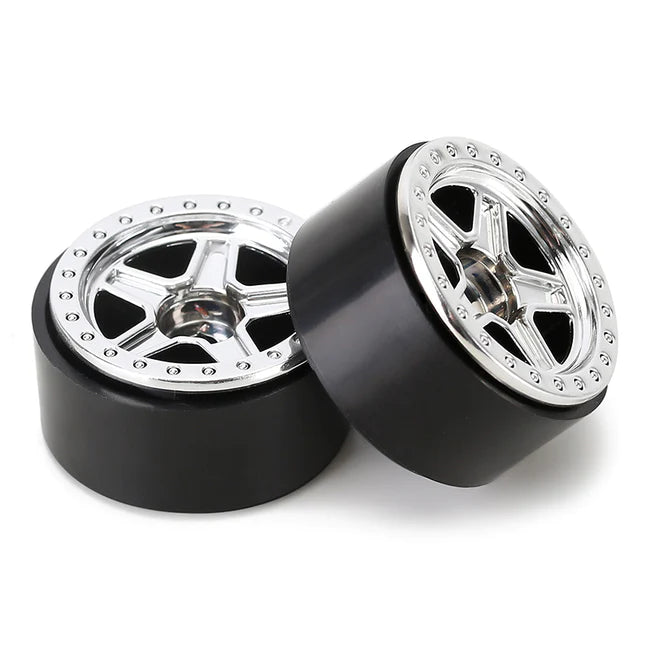 INJORA 1.0" 5-Spokes Plastic Beadlock Wheel Rims for 1/24 RC Crawlers (4) (W2407)