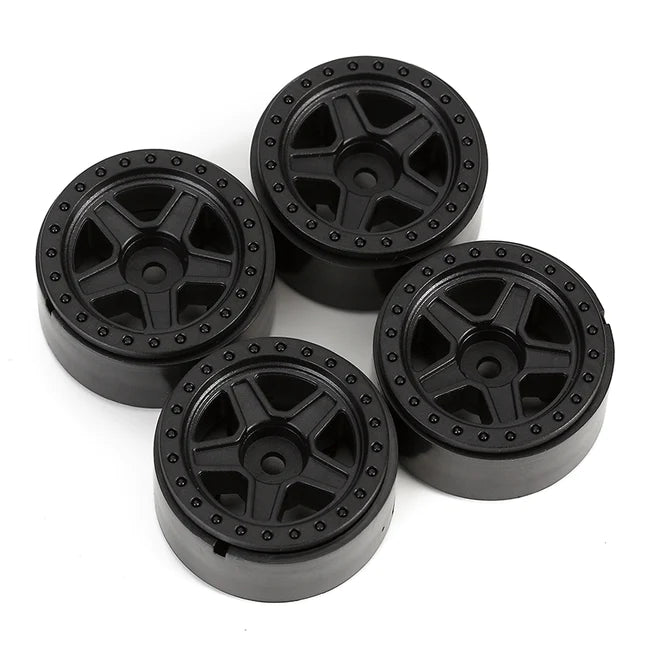 INJORA 1.0" 5-Spokes Plastic Beadlock Wheel Rims for 1/24 RC Crawlers (4) (W2407)