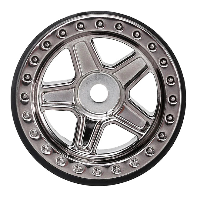 INJORA 1.0" 5-Spokes Plastic Beadlock Wheel Rims for 1/24 RC Crawlers (4) (W2407)