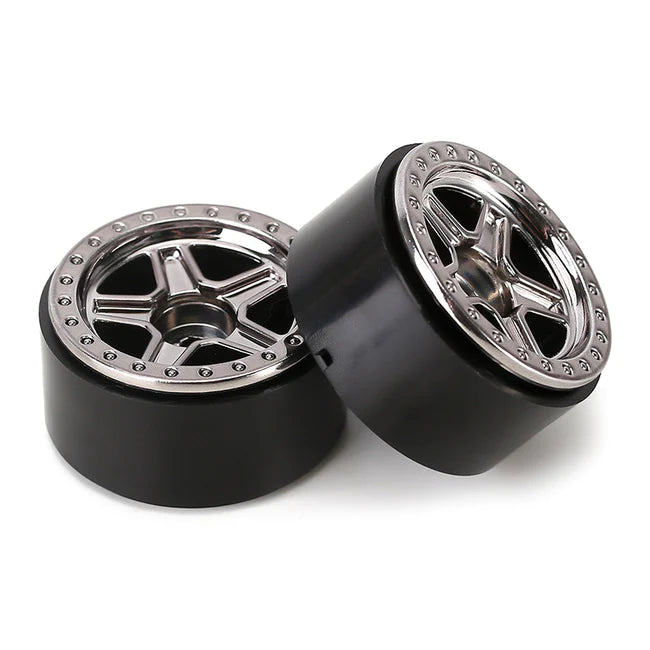 INJORA 1.0" 5-Spokes Plastic Beadlock Wheel Rims for 1/24 RC Crawlers (4) (W2407)