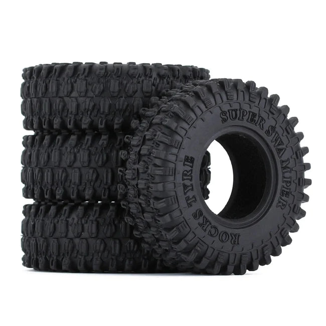 INJORA 1.0" 52*18mm Soft Rubber All Terrain Tires for 1/24 RC Crawlers 4PCE T2410
