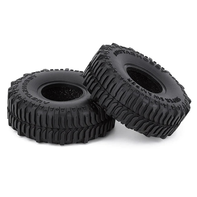 INJORA 1.0" 60*20mm Rubber Super Swamper Mud Tires for 1/24 RC Crawlers 4PCE T2430