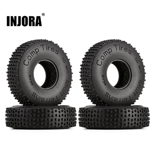 INJORA 1.0" 65*19mm Comp Pin Multi Terrains Tires for 1/24 RC Crawler Rock Buggy 4PCE T2440