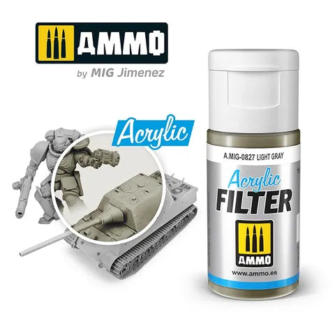 Ammo Paint Acrylic Filter Light Gray