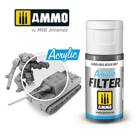Ammo Paint Acrylic Filter Medium Grey
