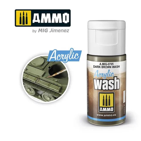 Ammo Paint, Acrylic Wash Dark Brown